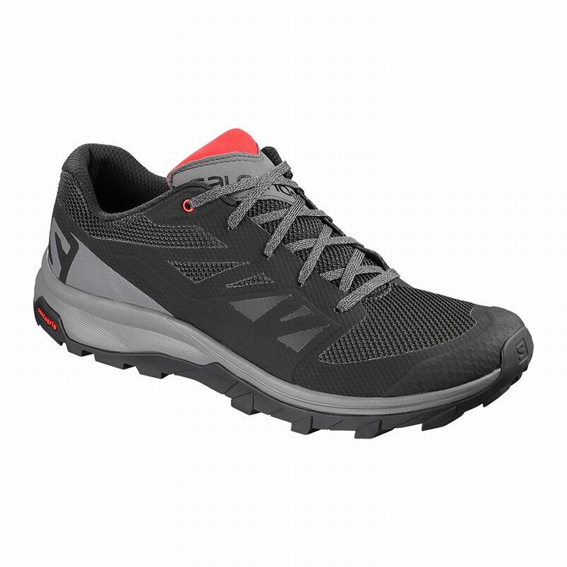 SALOMON OUTLINE Philippines - Men's Hiking Shoes - Black/Red | 938026-UYL